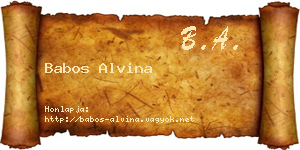 Babos Alvina névjegykártya